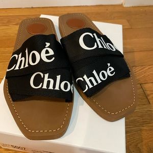 Chloe Woody Logo Sandals